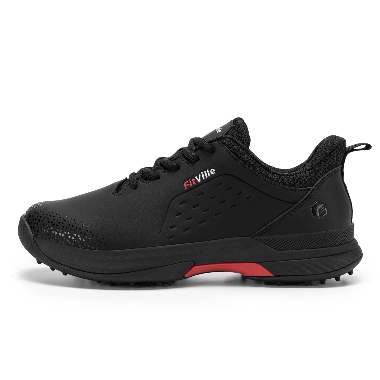 FitVille Herren Breite Wasserdichte Golfschuhe Professionelle Spiked Rutschfeste Golfsneaker mit Fußgewölbestütze für Breite & Geschwollene Füße – Detail 8