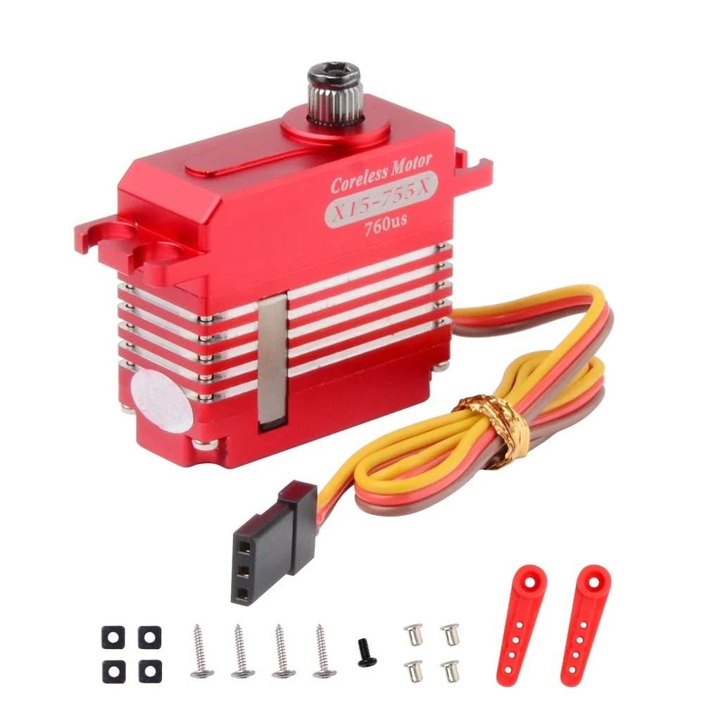 X15-755X 10.2kg 0.04sec Coreless Mini Digital Metal Tail Servo for RC Heli