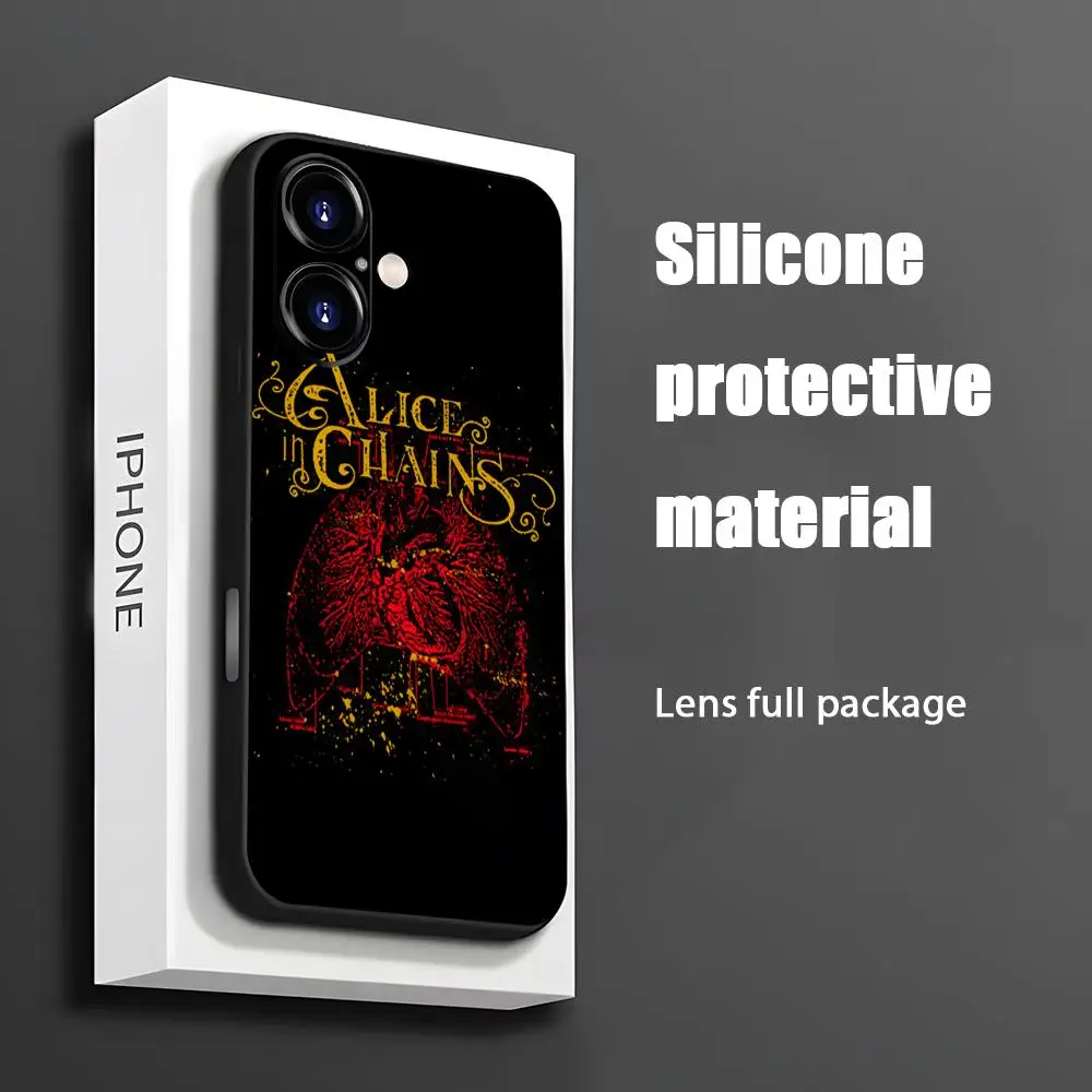 Album Alice In Chains Band Handyhülle für iPhone 17 16 15 14 13 12 11 X XR XS 8 Plus Mini Pro Max Weiche Schwarze Stoßfeste Schutzhülle