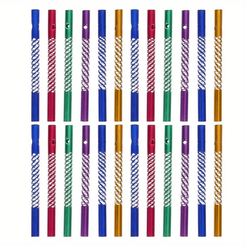100 Pcs Multicolor Wind Chime Metal Tubes Blue Pink Green Yellow Red DIY Making Parts For Outdoor Yard Garden Home Decor