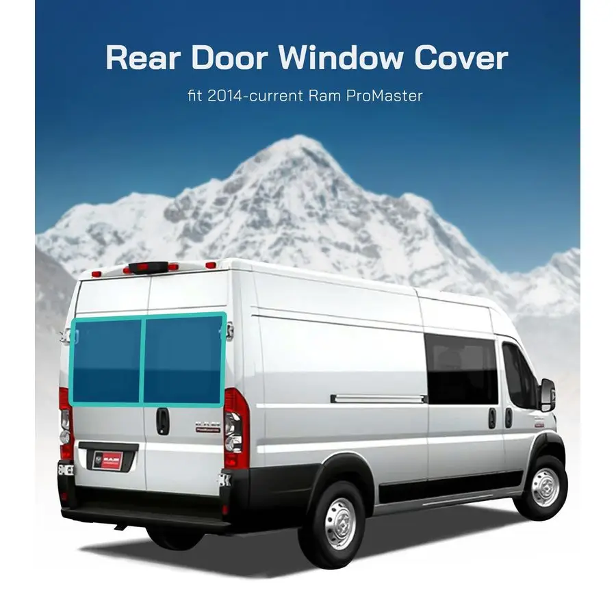 Door Window CoversPair for Ram Promaster, 2014current, Magnetic Insulated Blackout Window Sunshade, Foldable Design, AllSeasonGu