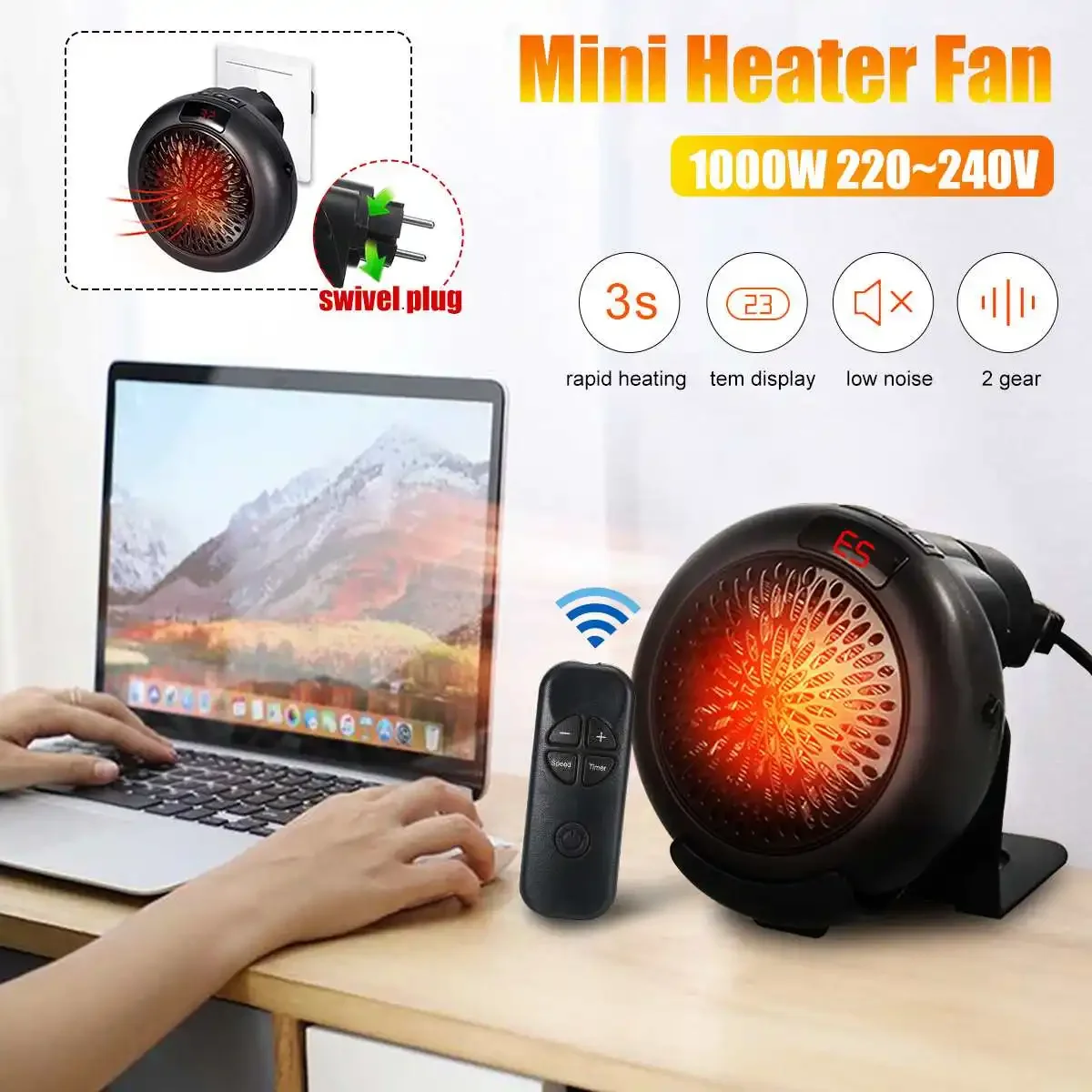 

Mini Heater Small Desktop Ultra-quiet Portable Electric Heater - Rapid Heating for Home Office