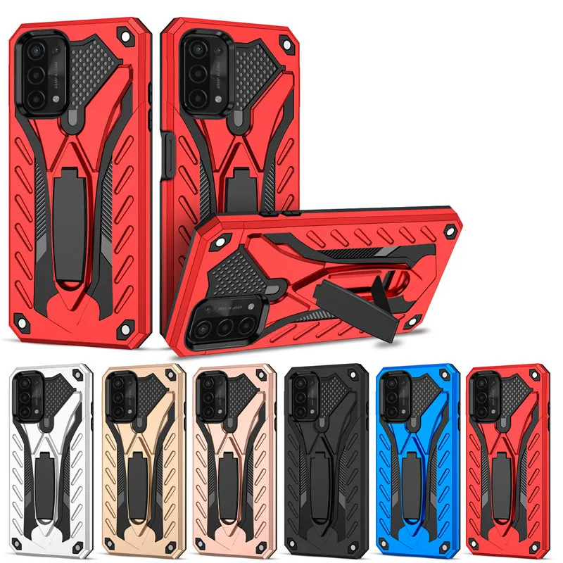 Shockproof Rugged Armor Phone Case for OPPO A32 A52 A72 A15 A16 A31 A53 A55 A54 A74 A93 A94 4G 5G TPU Protective Kickstand Cover