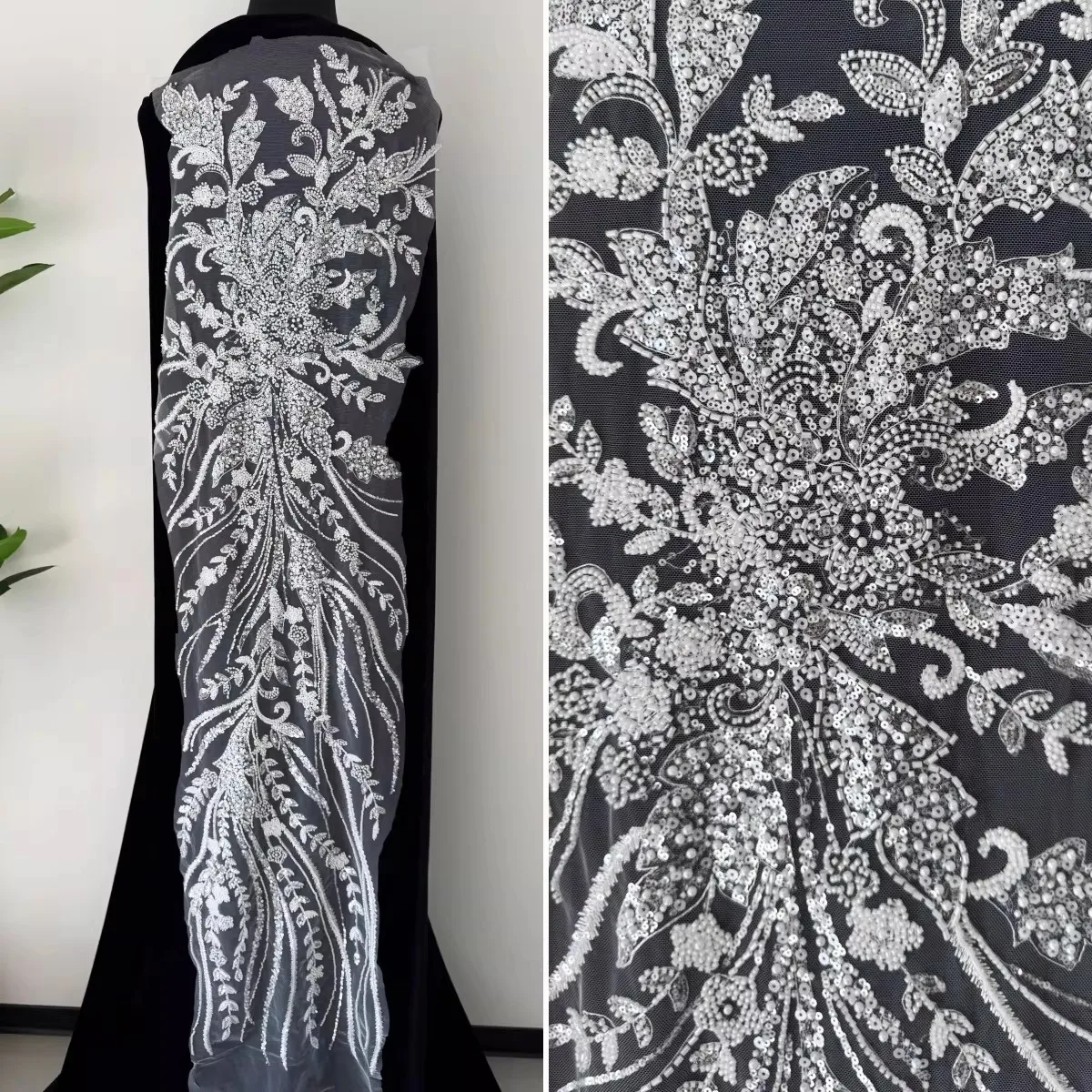 

1 шт. Высококачественная вышивка бисером, роскошная аппликация для свадебных и праздничных платьев, декоративный элемент для самостоятельного оформления одежды.