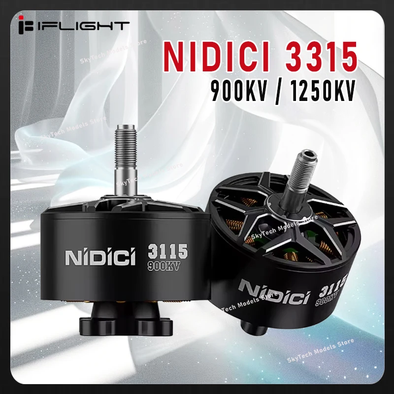 

iFlight NIDICI 3115 900KV/ 1250KV Brushless Motor 5mm Shaft Compatible 8-9-10inch Propeller for RC FPV Drone