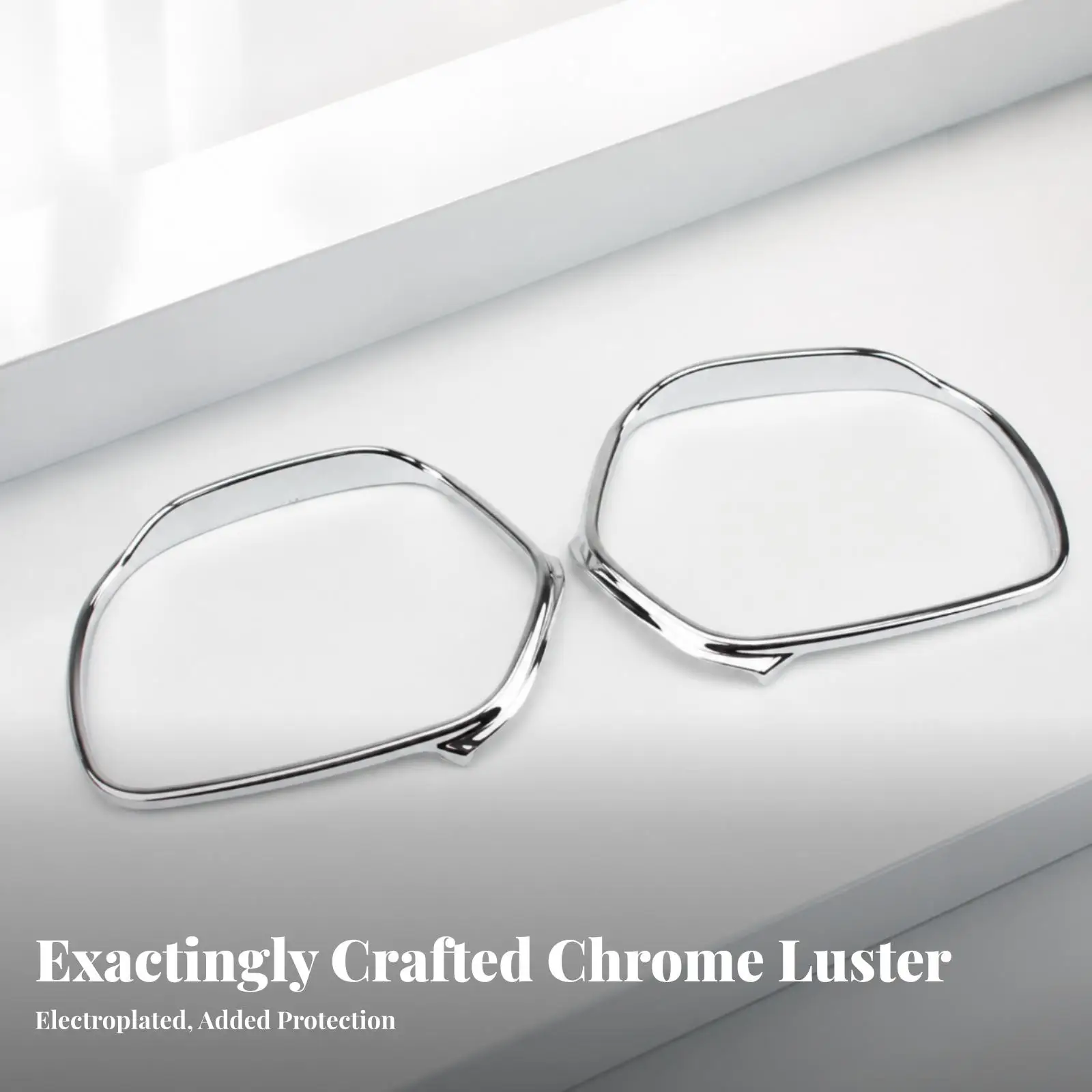 2 Pieces Mirror Glass Frame Cover Chrome Mirror Frame Cover Long-Lasting Protective