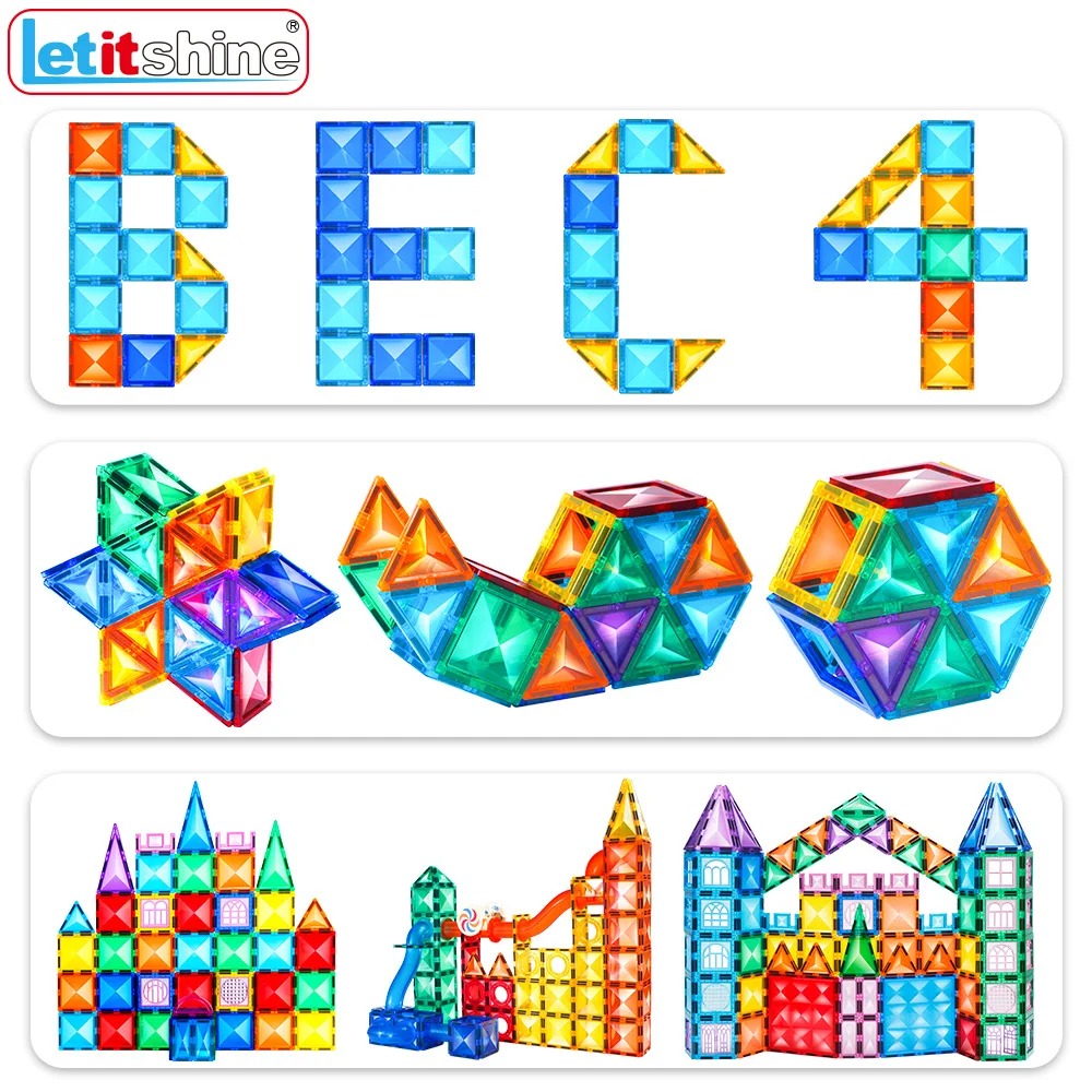 البلاط المغناطيسي اللبنات مجموعة ألعاب تعليمية مونتيسوري المغناطيس البناء الحرفية لغز صبي الأطفال طفل هدية الكريسماس