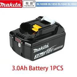 Makita-batería de litio de repuesto, Original, 6Ah/5Ah/3Ah, 18V, BL1830B, BL1850B, BL1850, BL1840, BL1860, BL1815