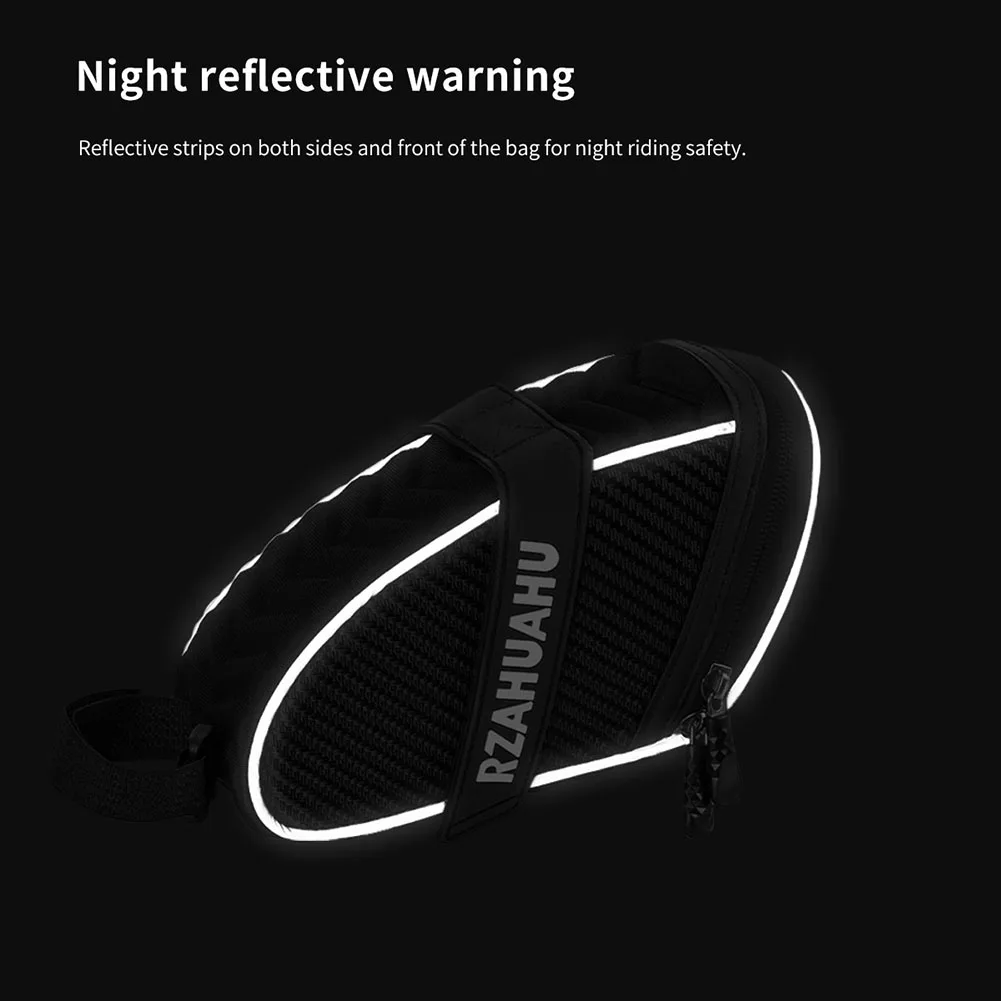 Wodoodporna torba rowerowa pod siodełko 1L, lekka torba rowerowa na sztycę z elementami odblaskowymi do jazdy na rowerze na świeżym powietrzu.