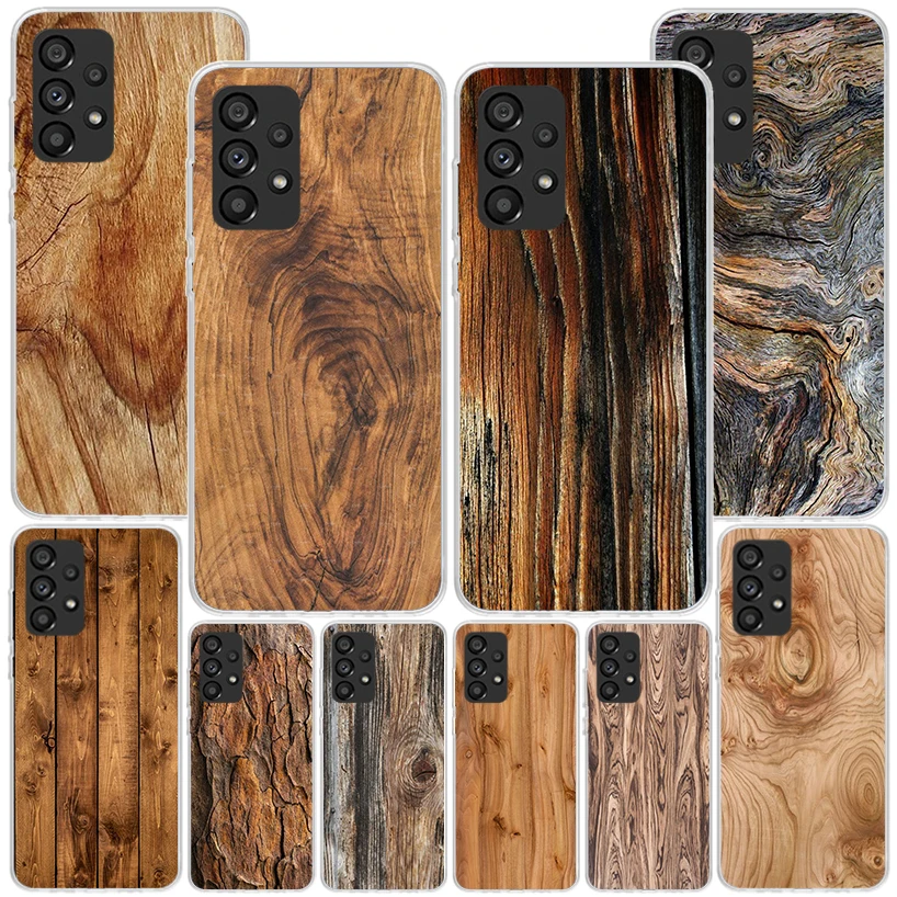 Wood Wooden Pattern Phnoe Case for Samsung Galaxy A14 A54 A34 A24 A13 A53 A33 A23 A52 A12 A32 A22 A03S A02S A04S Unique Cover Co