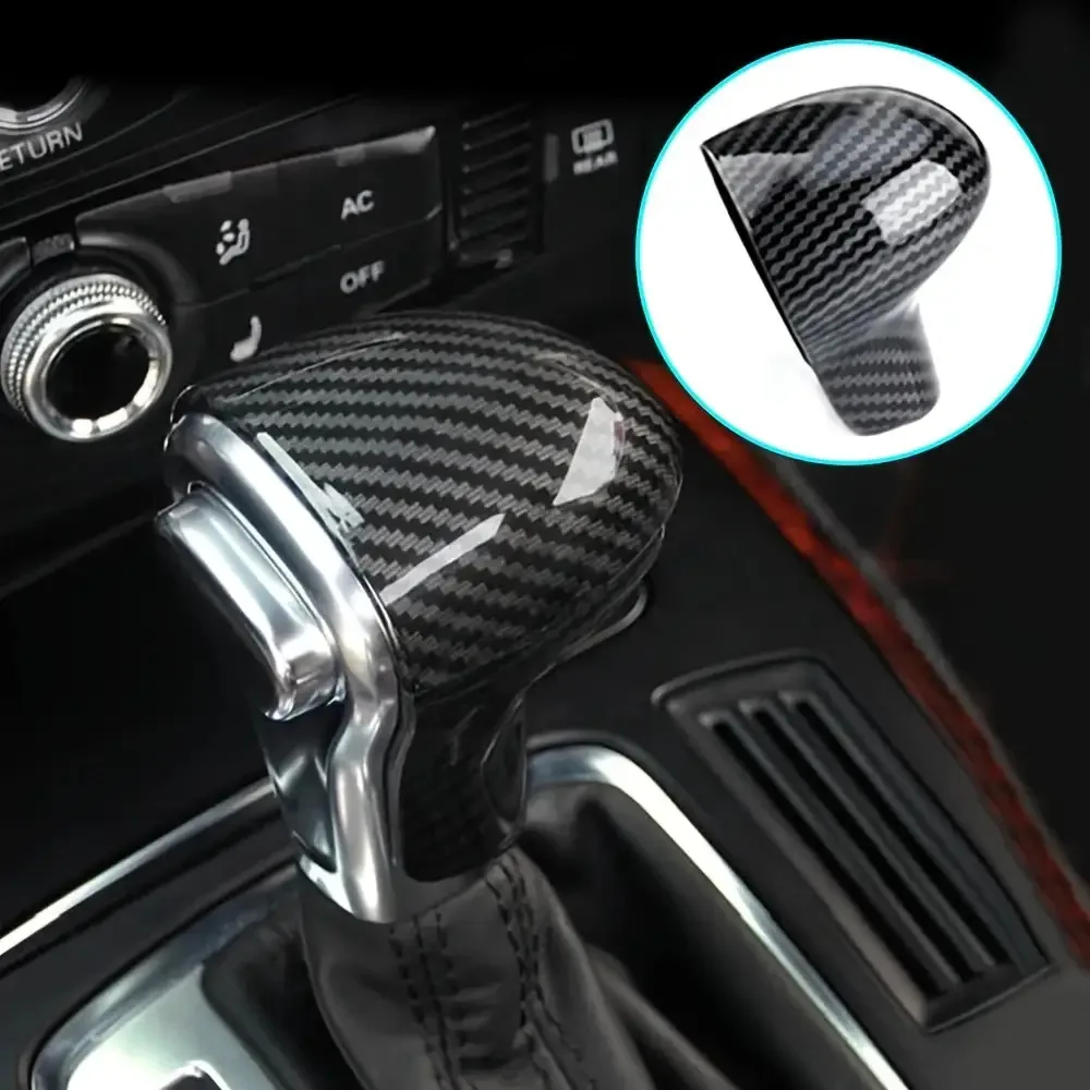 

Gear Shift Knob Cover Trim For Audi A4 B8 A5 A6 C7 A7 Q5 Q7 2011-2016 Gloss Black Carbon Fiber Texture Interior Accessories