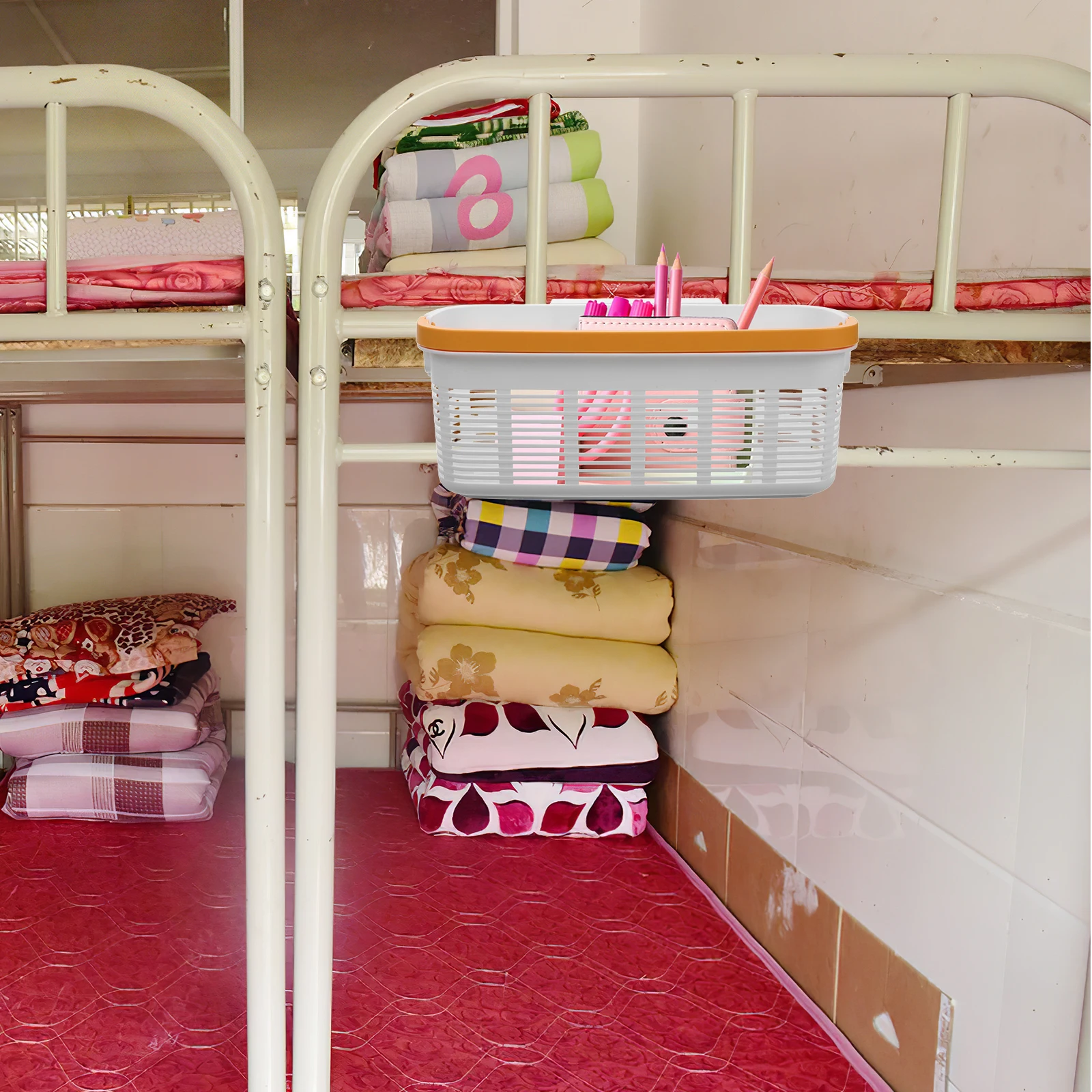 

Dormitory Bedside Hanging Baskets Large Capacity Storage Basket for Dorm Bed Plastic Baskets Household Sundries Organizer