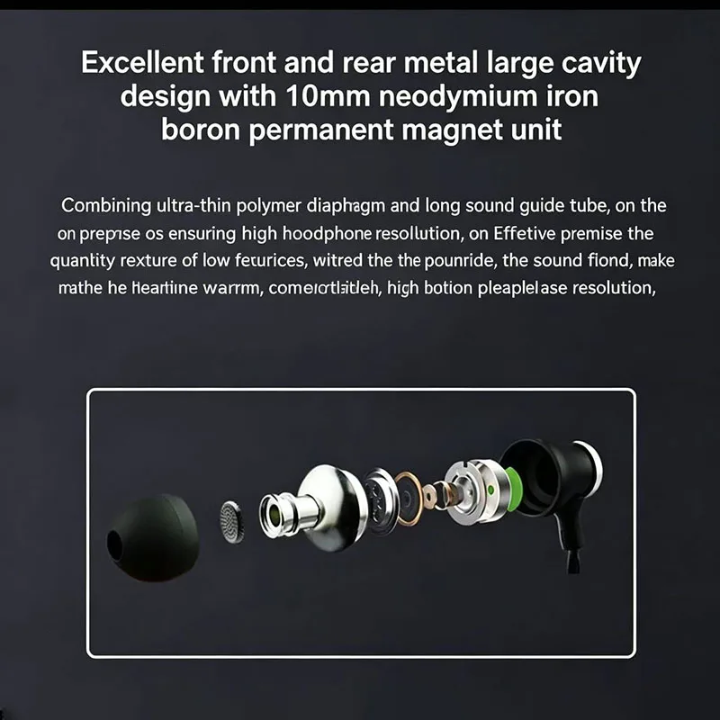 HiFi In-Ear Earbuds MMCX Interchangeable Cable Wired IEM Headphones Deep Heavy Bass Music Earphone 3.5mm Jack Type C with Mic view 6