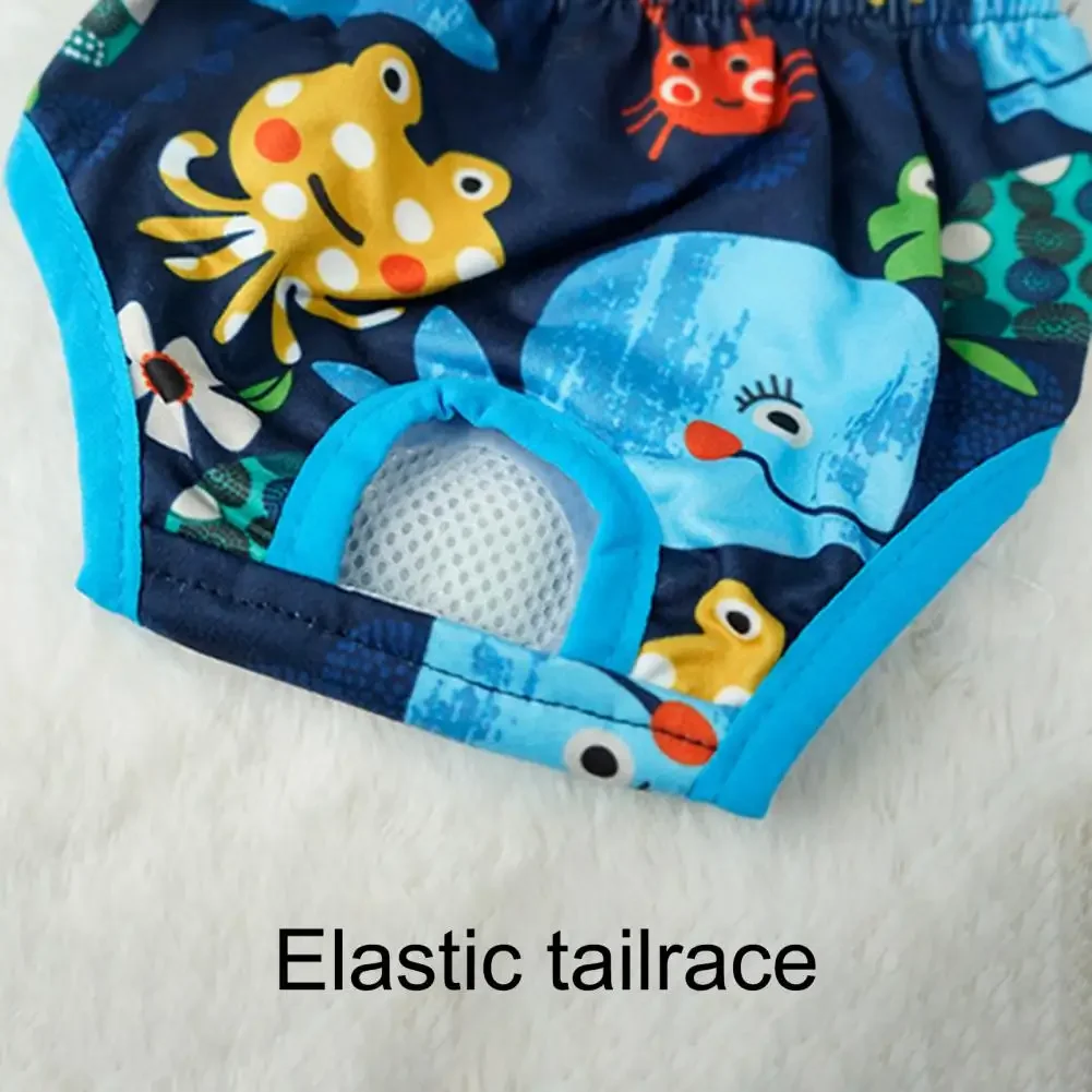 Pet Menstrual Pants Soft Breathable Dogs Sanitary Pants Comfortable Cartoon Print Puppy Physiological Pants Pet Supplies