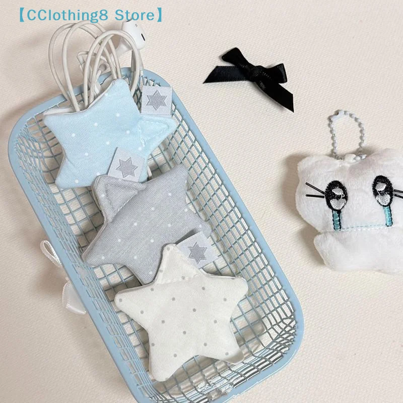 1Pcs Japanese Earphone Decoration Accessories Handmade Fabric Star Wave Point Earphone Storage Bag Data Cable Organizer【AliS8】