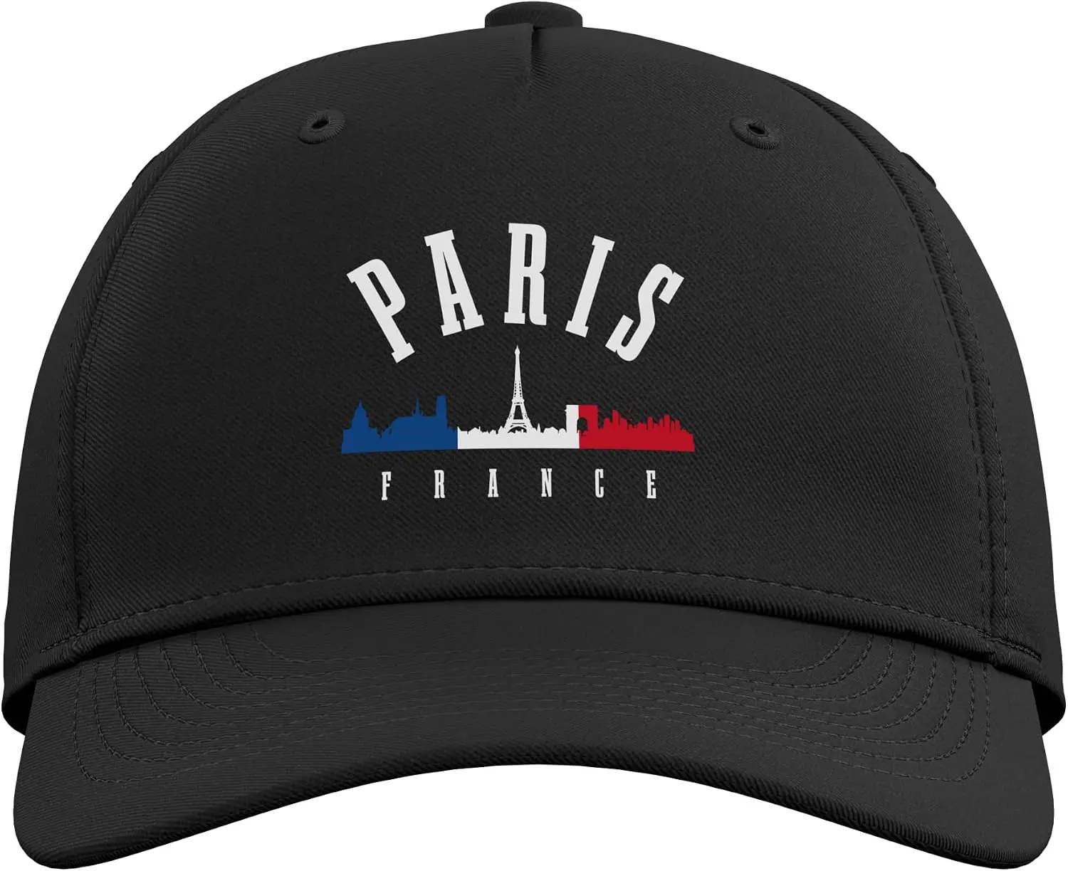 Paris Skyline France Eiffel Tower French Flag Adjustable Baseball Hat Suitable for Outdoor Activities and Daily Wear