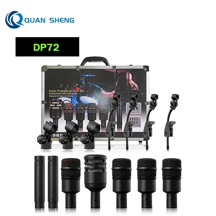 2026/DP72 Instrument Drum Microphone Set 7 Piece Mic DP7 with Kit Bass Mic Condenser Microphone Suitable for Band Live