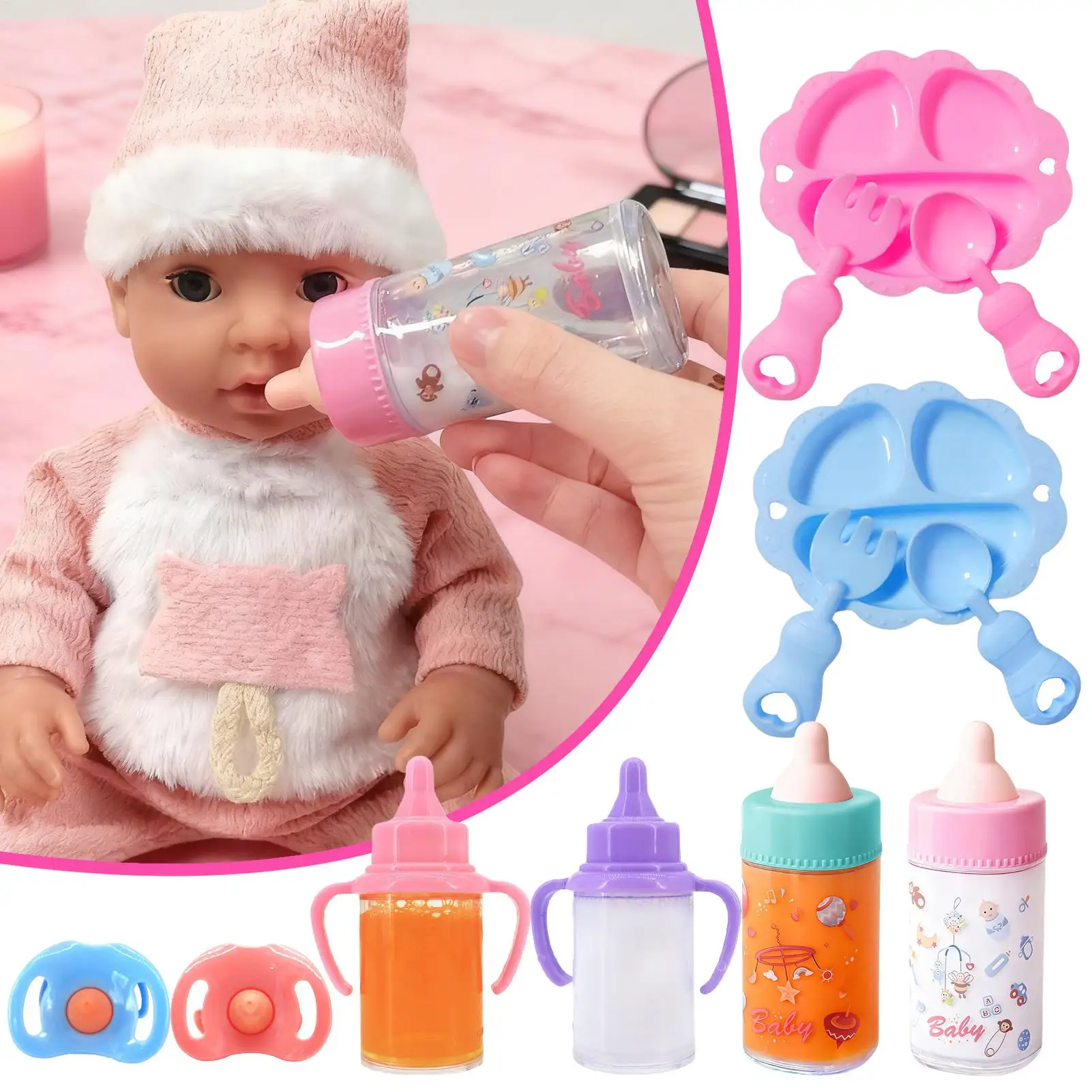 

Набор бутылочек для куколок, детские игрушки для ролевых игр, аксессуары для кукольной посуды, аксессуары для мальчиков и девочек, детская комната на день рождения, дом, школа, кемпинг