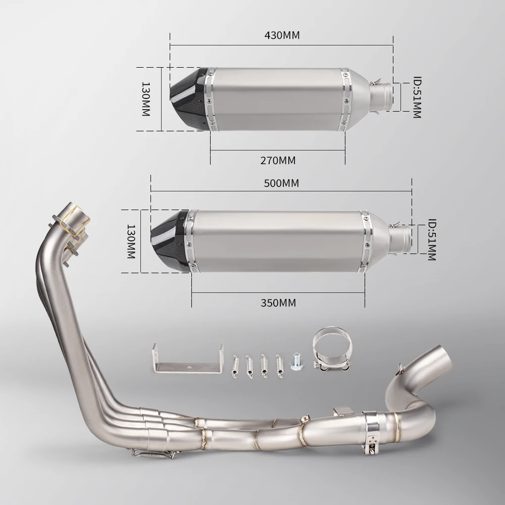 SR6 tail section exhaust Slip on motorcycle system exhaust full section split front section for CBR650R (2014-2021)