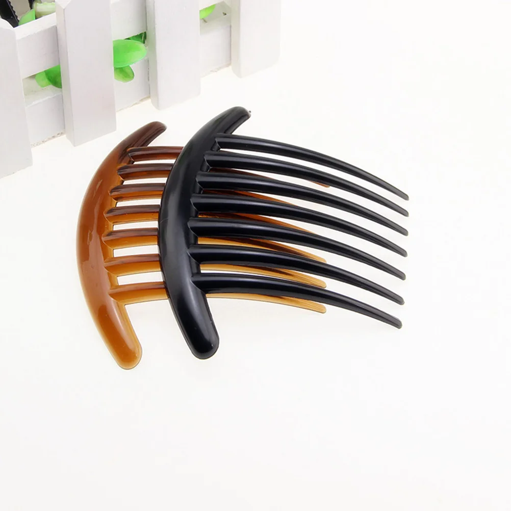 20 Piezas de Horquillas de 7 Dientes, Pinzas de Pelo de Plástico Negras y Marrones para Mujer, Accesorio para el Cabello para Fiestas y Bodas, Peine de Siete Dientes