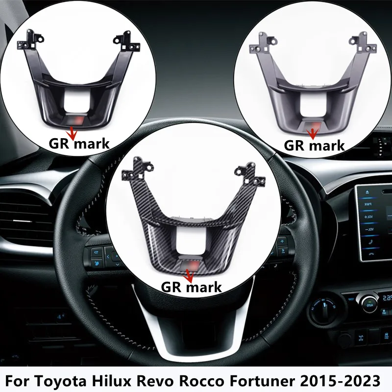 Car steering wheel switch Cover trims Covers With GR mark For Toyota Hilux Revo Rocco Fortuner 2015-2023 Car Parts