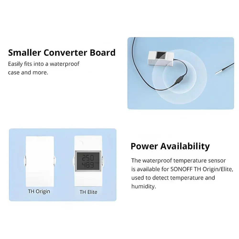 SONOFF Waterproof Temperature Sensor WTS01 RJ9 4P4C Joint Work With sonoff TH Elite/TH Origin Temperature Humidity Switch