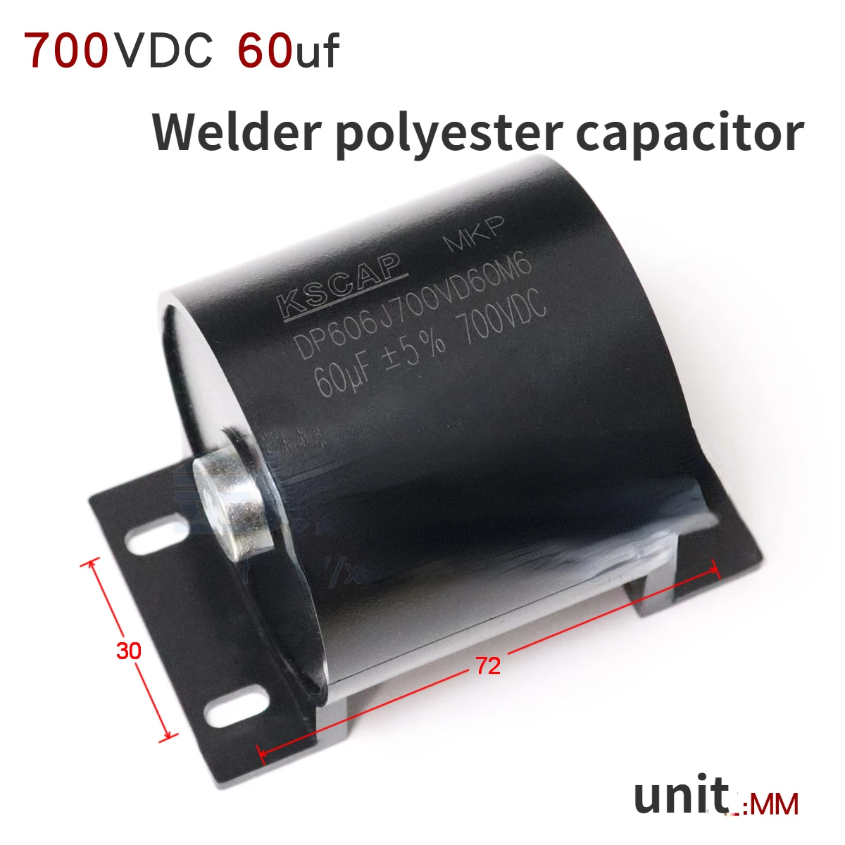 60uF 700VDC Plus or Minus 5 Percent IGBT Single Tube Inverter Welder Absorption Capacitor Polyester Capacitor KSCAP