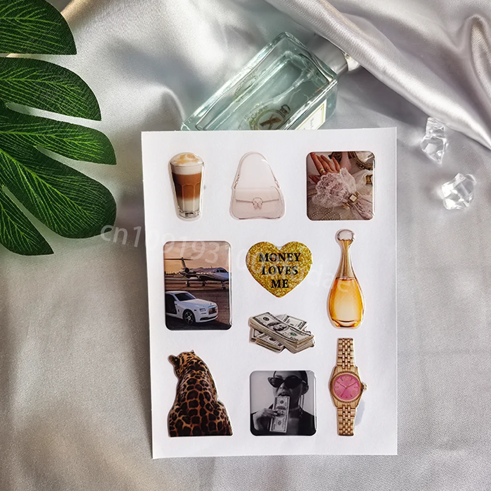 

3D dome epoxy phone case sticker customized popular decorative resin label personalized crystal raised gel logo jelly DlY shapes
