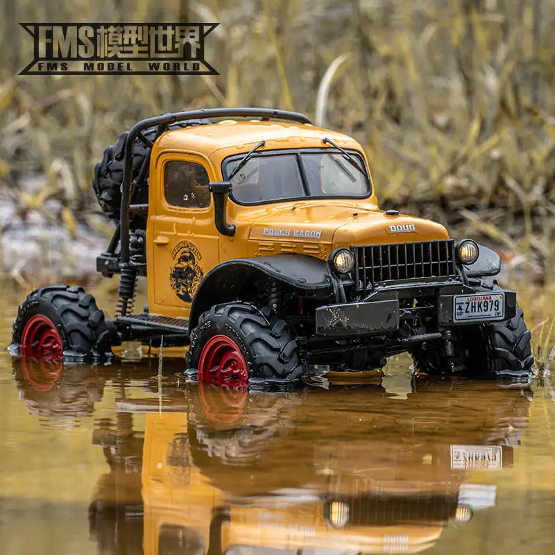 FMS1/24 Xiaoqi FCX24 POWER WAGON Remote Control Climbing Vehicle Hard Shell 4WD Off road Vehicle Half Truck Simulation Model Toy