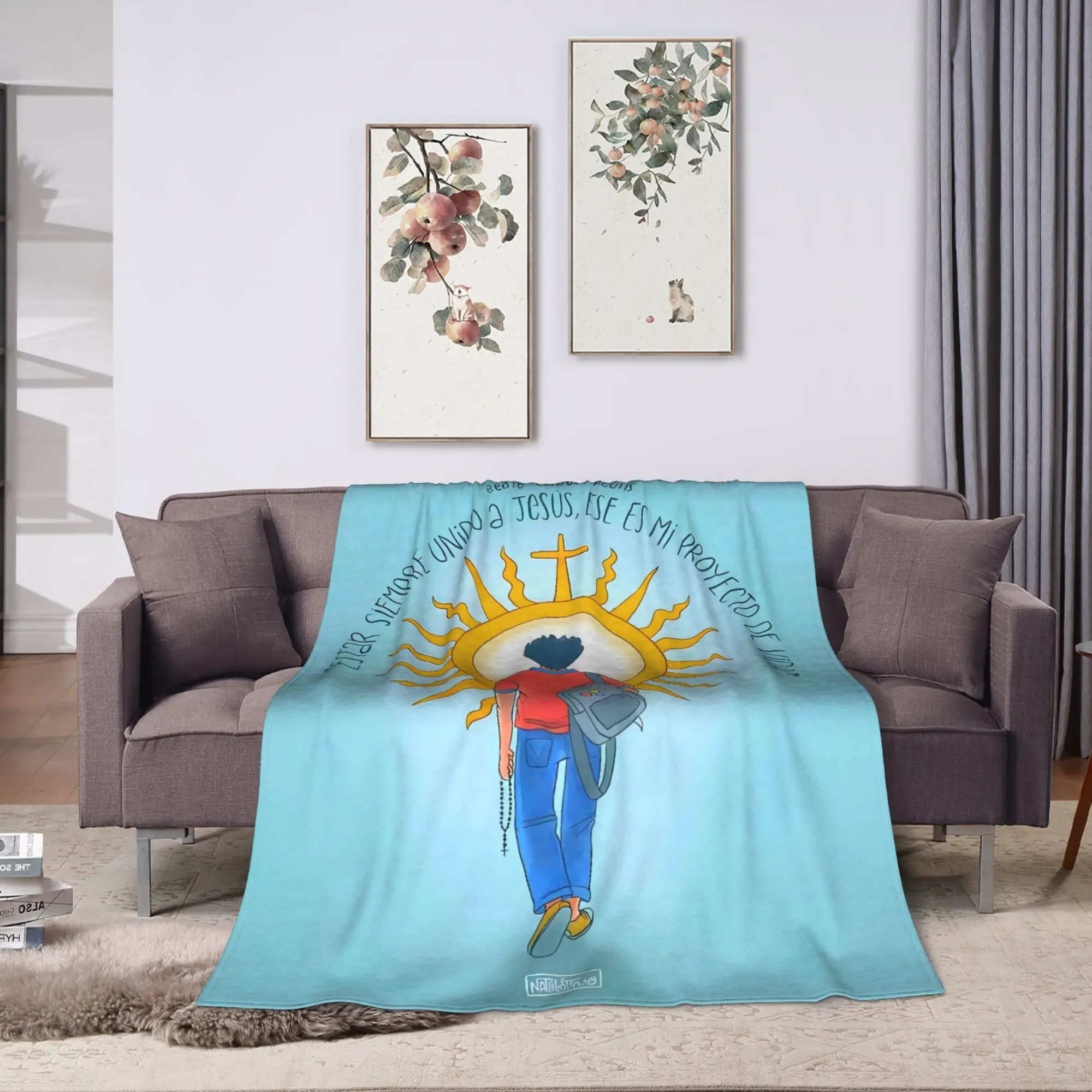Warm Blanket Camping Saint Carlo Acutis  Throw Blanket  Flannel Bedspread For Couch Chair Sofa Bed Comfortable Sofa Bed Cover