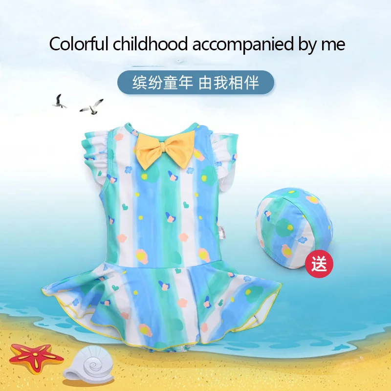 New Children's Swimwear South Korean Girls' Swimwear Small and Medium sized Baby One Piece Bikini Set