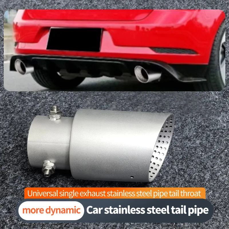 

Car modification silencing stainless steel sandblasted tailpipe