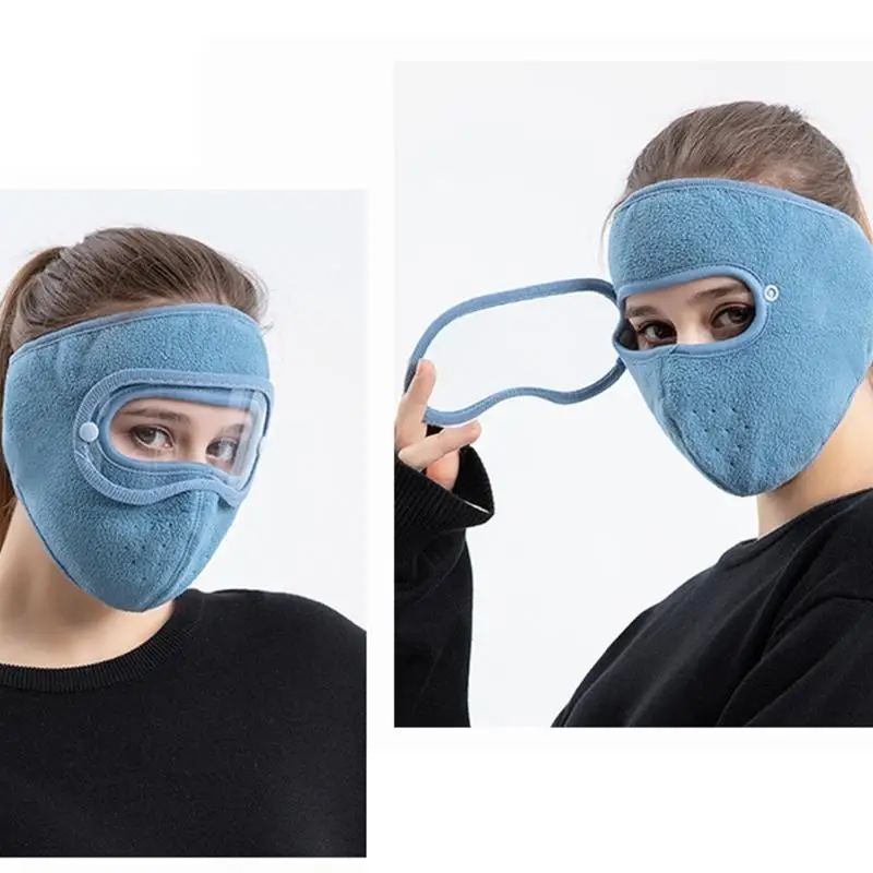 

39BB Зимняя ветрозащитная флисовая полнолицевая маска унисекс с прозрачной противозапотевающей маской для глаз