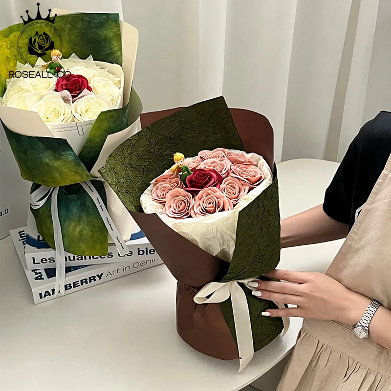 

Fashionable Rose Bouquet Immortal Floral Soap Flower Valentine's Day Goddess Day Decoration For Girlfriend's Birthday Gift