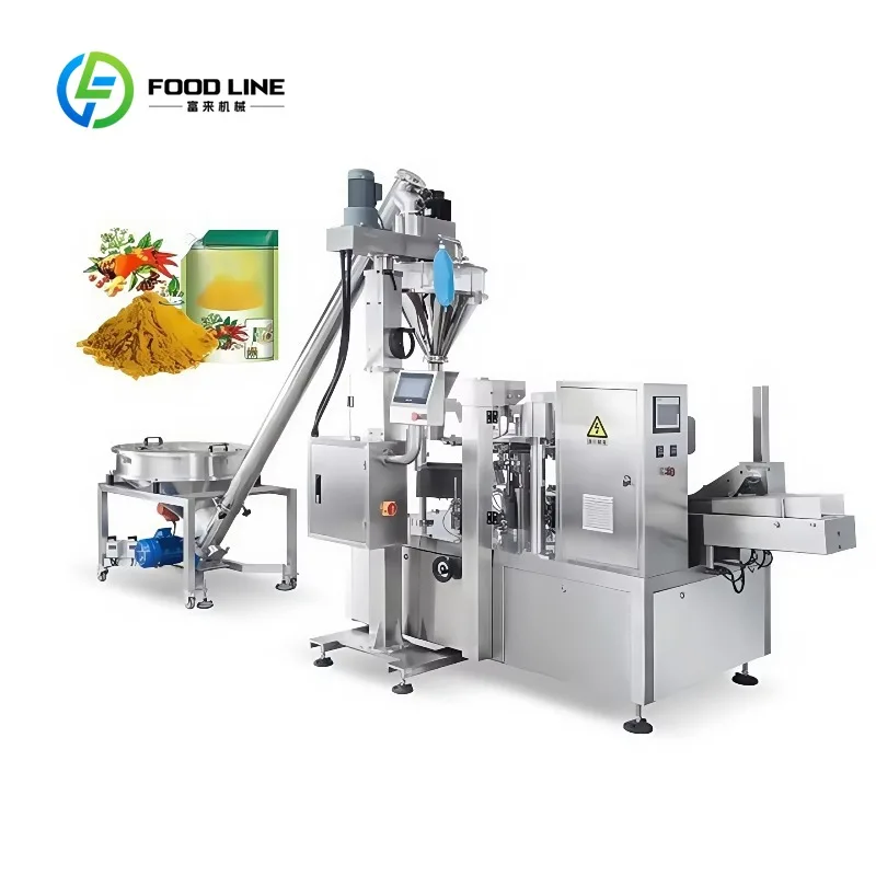 Custom Automatic Stand up Pouch Filling Sealing Machine Powder Factory Directly Sell Fruit Powder Pouch Filling Sealing Machine