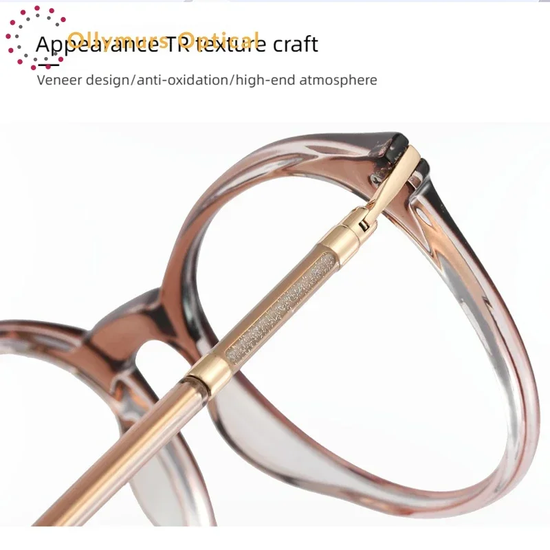 

Ollymurs Eyeglasses Progressive Reading Glasses Women's Prescription Photochromic Round Blue Light Filter Myopia Optical Glasses