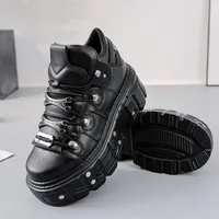 New Rock Shoes 2026 Women Black Dad Shoes Thick-Soled Women's Shoes Heavy Metal Personality Gothic Punk Boots for Women 4