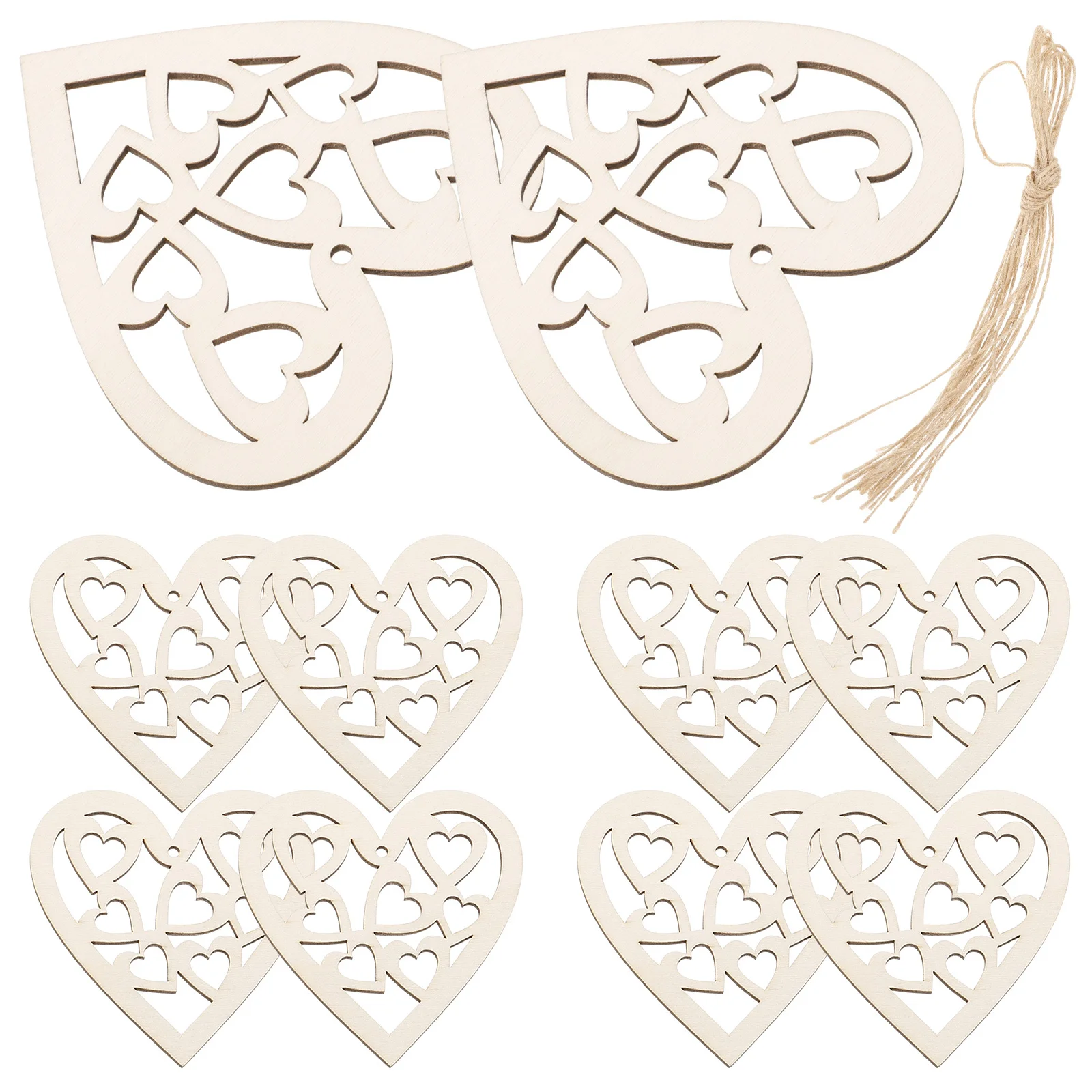 

1 set 1 Set Heart Shape Wood Slices Unfinished Diy Wooden Pieces Craft Material For Valentine Decoration Rustic Blank Wood Chips