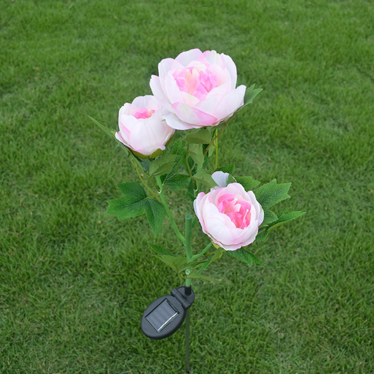 3 ヘッド LED 牡丹の花ランプ屋外庭の装飾芝生ライト自動オン/オフスイッチ結婚式パーティークリスマスガーデン