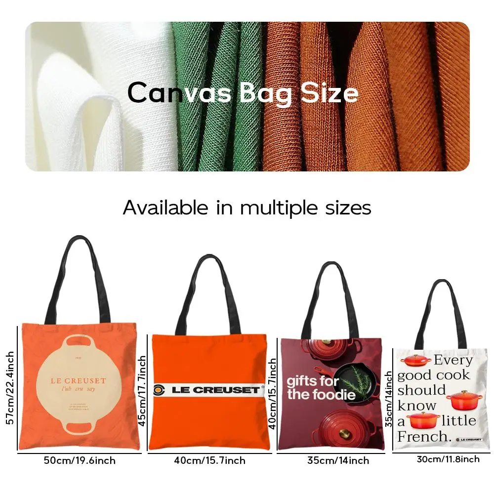 Le Enamel Cookware Creuset Storage Bags Casual Portable Shoulder Bag Lightweight Shopping Bag Reusable Linen Bag