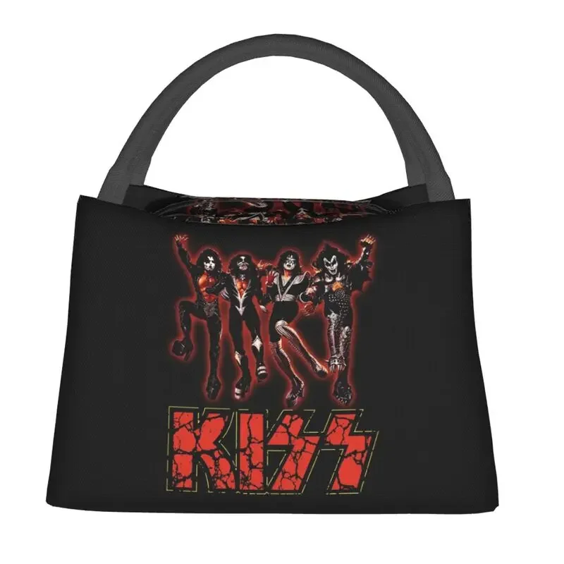 Rock Band Kiss Lunch Boxes for Women Heavy Music Thermal Cooler Food Insulated Lunch Bag Travel Work Pinic Container