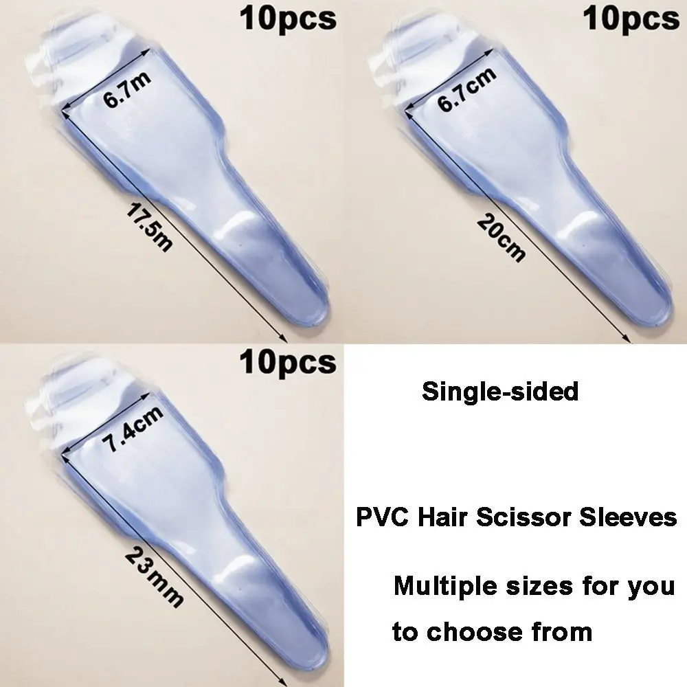 10pcs Single-sided Hair Scissors Sleeves PVC Waterproof Sharpening Tool Protection Disposable Scissors Bag Tool Protection