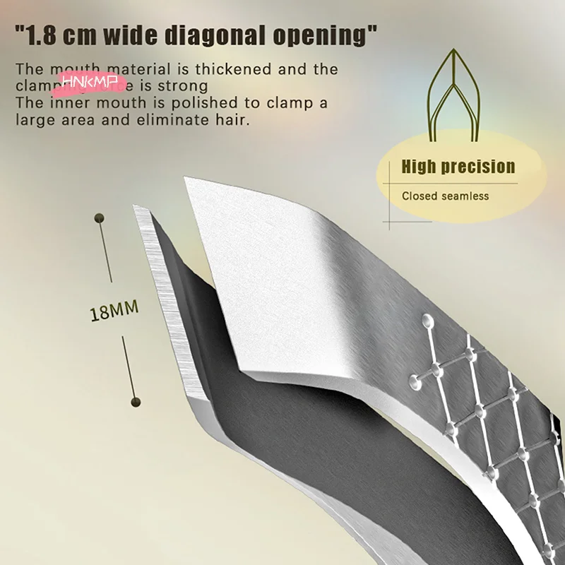 Pinzette professionali per capelli a bocca larga per donne e uomini Strumento per toelettatura barba in acciaio inossidabile addensato