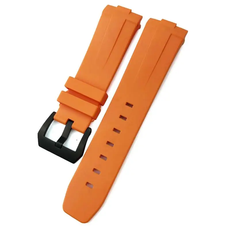 SCHIK 24mm Rubber Silicone For Panerai Strap Arc Curved Interface pam441 111 312 359 438 320 Watchband Men Sports Bracelet