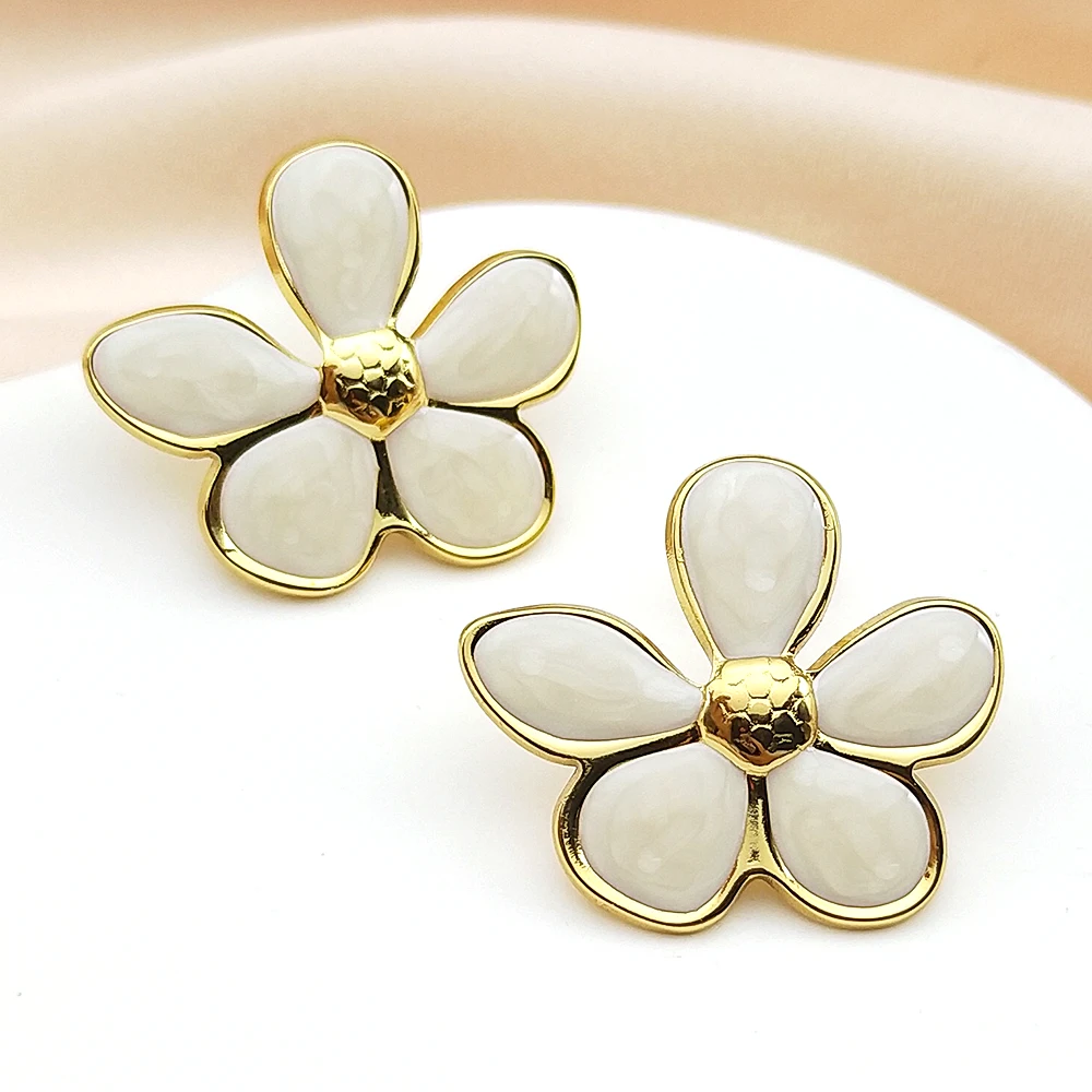 

Simple Little Flower Ear Studs For Women Girls Stainless Steel Gold Color Elegant Fashion Party Female Earrings Jewelry Gifts