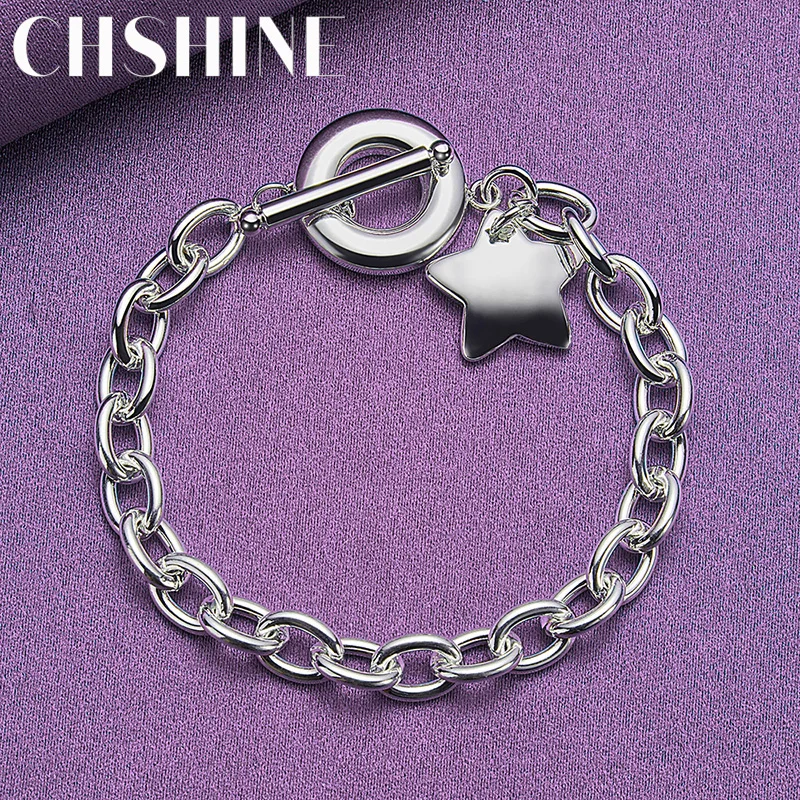 

CHSHINE 925 Sterling Silver Solid Star Bracelet For Women Wedding Party Fashion Charm Jewelry