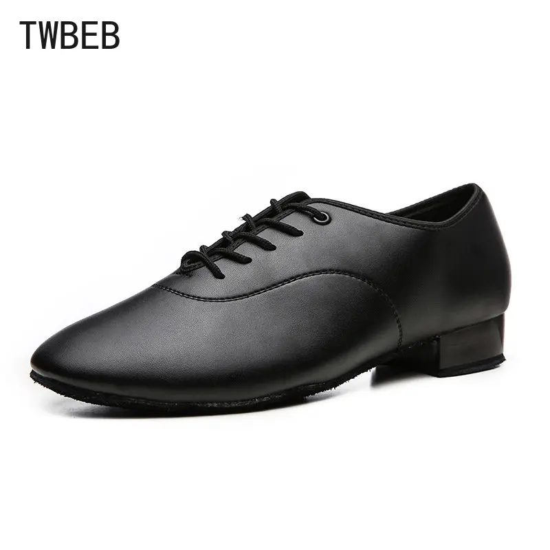 Zapatos de baile de salón de cuero suave para hombre, zapatos de baile latino, zapatos para profesores adultos, zapatos de baile de Jazz modernos, suela de piel