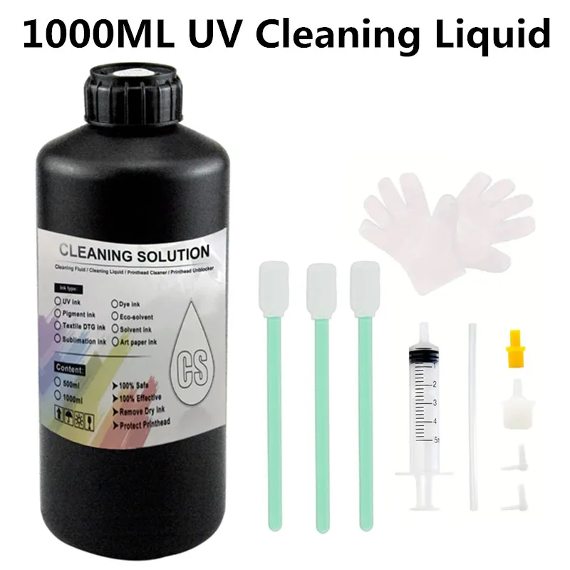 1000ML UV Cleaning Liquid For Epson Roland Mimaki UV Printer Cleaning Fluid For UV Printhead Cleaning Solution UV Ink Cleaner