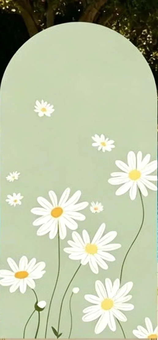 Custom 2-Side Little Goose Baby Shower Arch Backdrop Covers Daisy Striped Birthday Party Cover Decoration Photo Prop