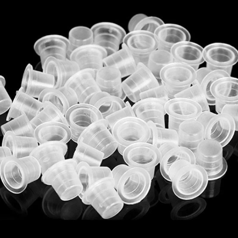 

Tattoo Ink Cups Pigment Cups Plastic Disposable Microblading Permanent Makeup Clear Holder Container Cap Accessories Supplies